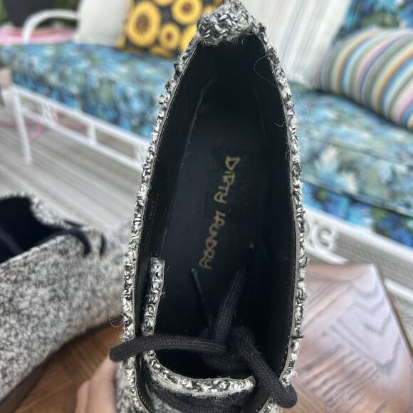 Dirty Laundry Tweed Black White Tweed Boots Size EU 41 US 10 - Picture 8 of 11